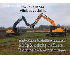 Tvenkiniu kasimas - Statybines technikos nuoma +37060625738 Vilnius, kasimo darbai, tralo paslaugos