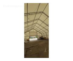 Parduodamas naudotas tentinis angaras EURO 225   Matmenys 18,3 x 12,2 x 5,8 m.
